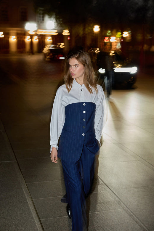 Co´Couture - Gabiecc Pin Wide Pant 500467 - 40007 - Navy