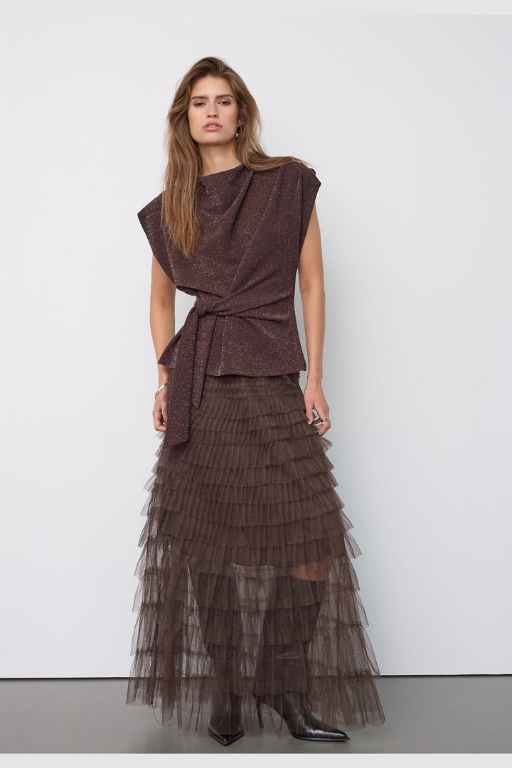 Co´Couture - Esticc Pleat Top 500547 - 20016 - Bison