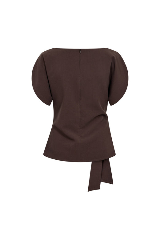 Co´Couture - Acilecc Pleat Ss Blouse 500458 - 20002 - Brown