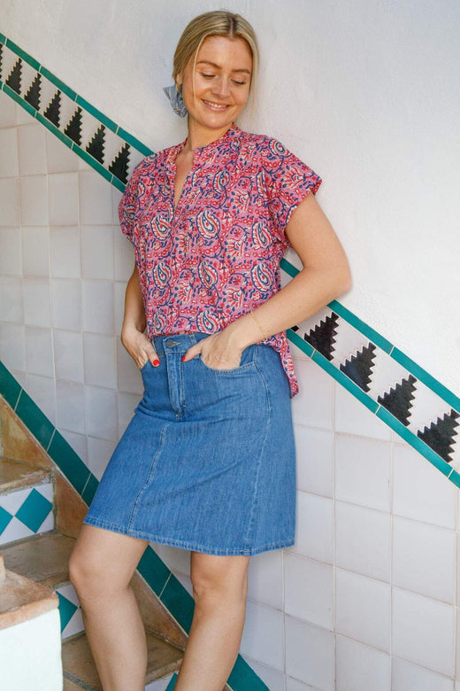 Black Colour - Bcflora S/S Blouse 39814 - Victoria Pink