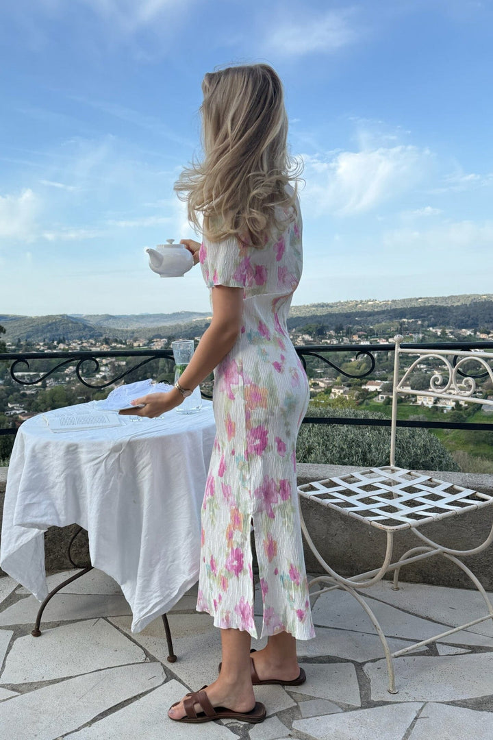 Forudbestilling - BYIC - Odaic Ss Dress A23834 - Pink Flower Blush Print Kjoler 