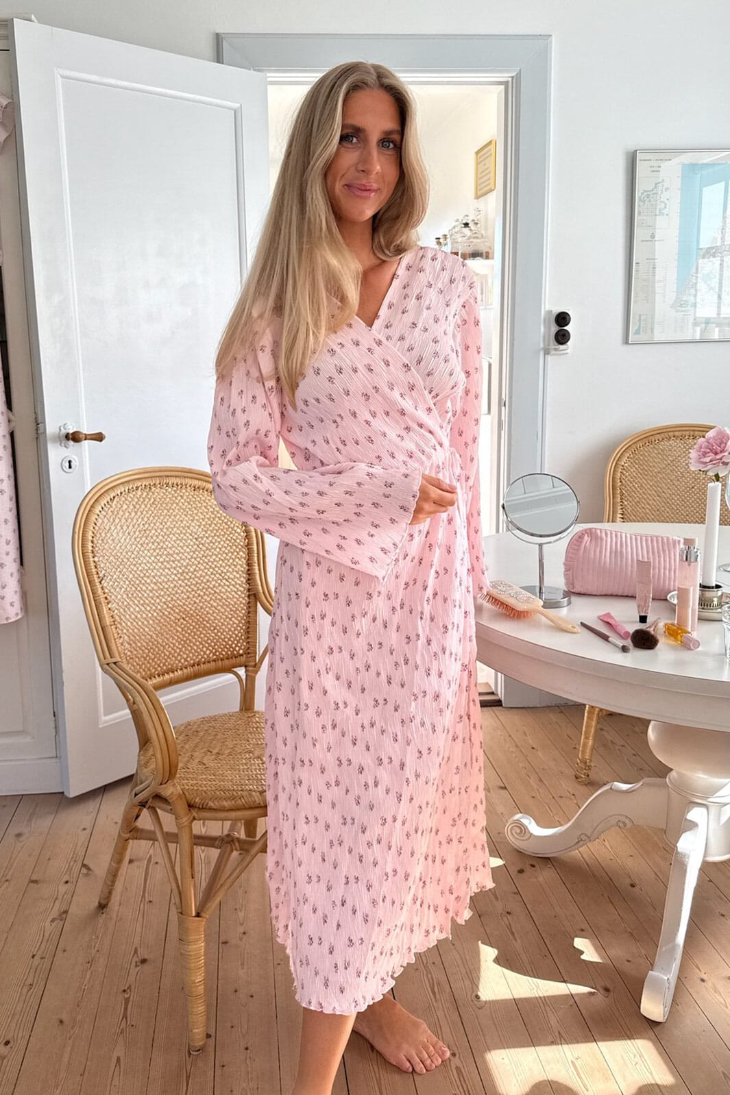BYIC - Ofeliaic Long Wrap Dress A23640 - Pink