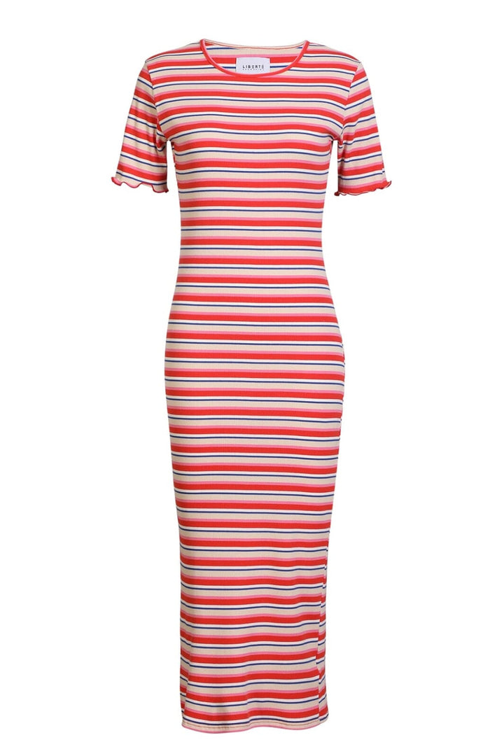 Liberte - Natalia-Ss-Dress 21232 - Creme Orange Blue Stripe