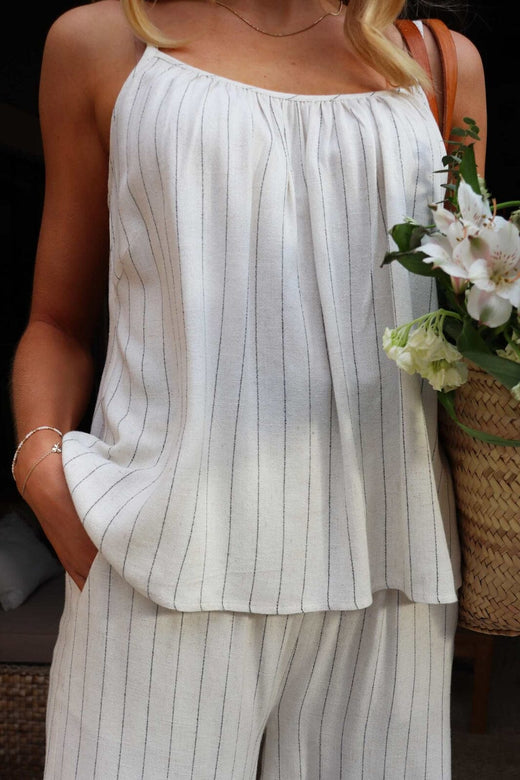 Liberte - Neo-Strap-Top 22201 - Nature Pinstripe