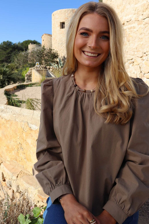 Liberte - Pen-Pearl-Blouse 22189 - Light Brown