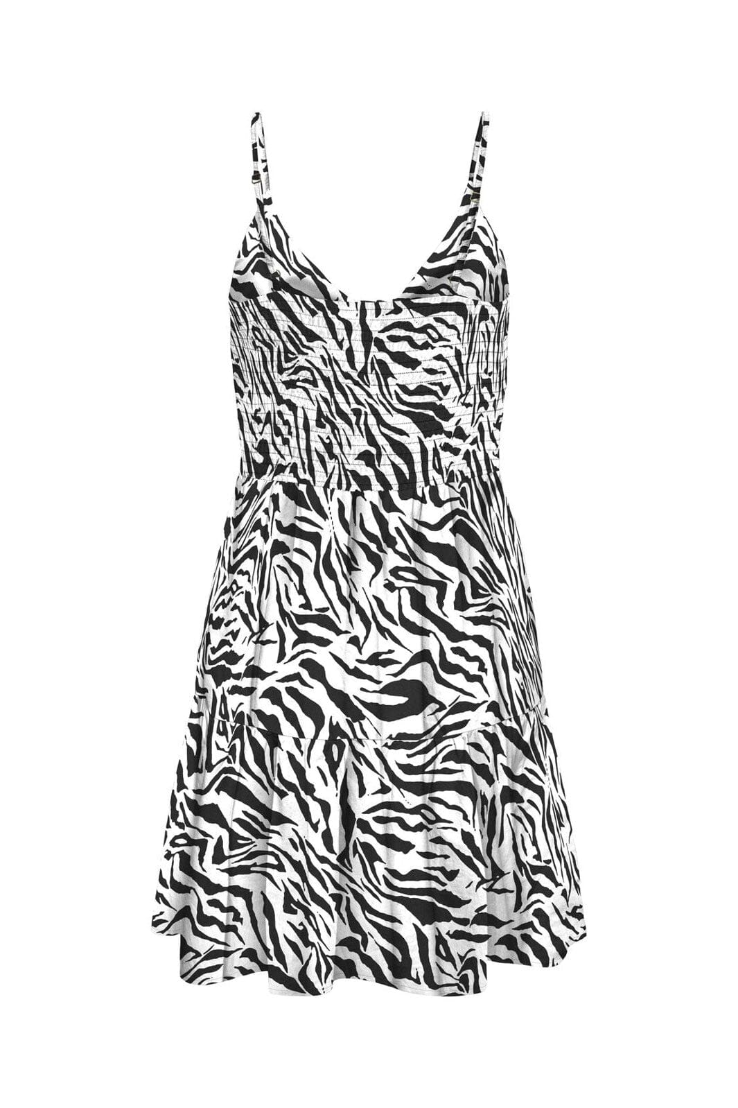 Only - Onljennie S/L Knot Short Dress Ox - 4948115 Black Zebra