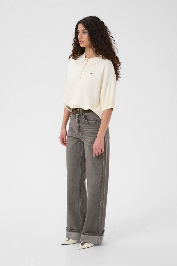 Gestuz - Gzsara Wide Jeans 10910809 - 102235 - Washed Light Grey Jeans 