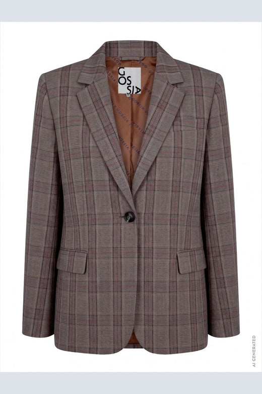 Gossia - Beatricego Blazer G3322 - Brown Red Checks