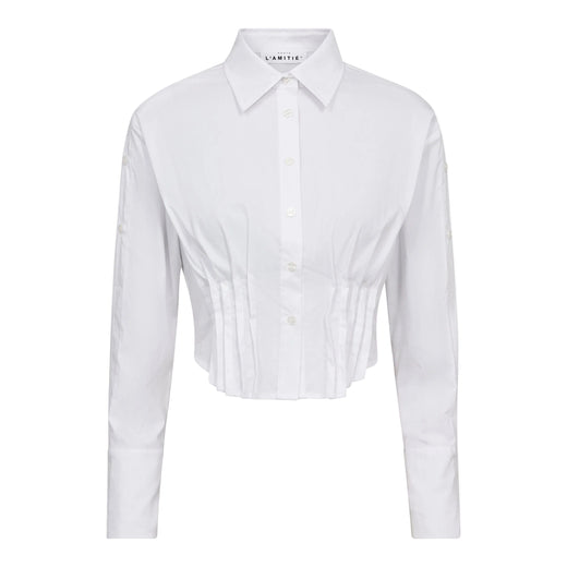 Haute L'Amitié - Bell Pleat Crop Shirt HL10754 - White Skjorter 