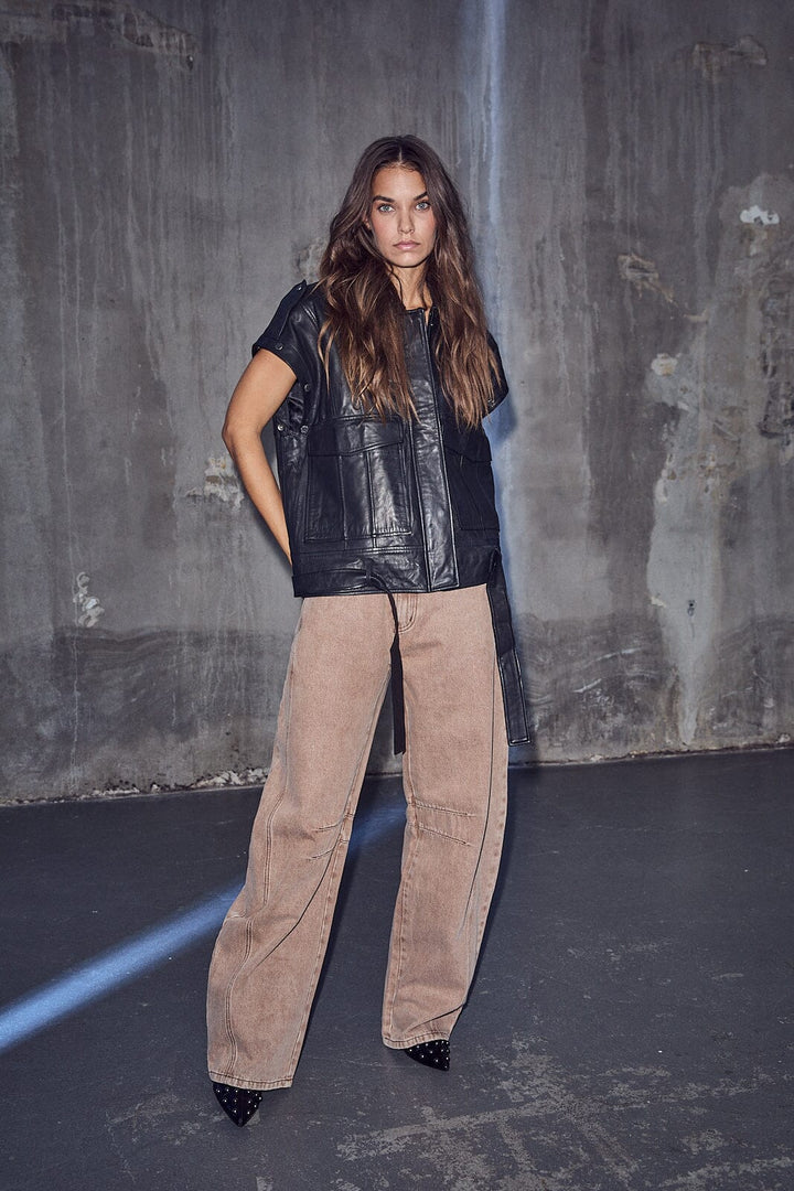 Haute L'Amitié - Drew Barrel Panel Jeans HL10499 - Camel Jeans 