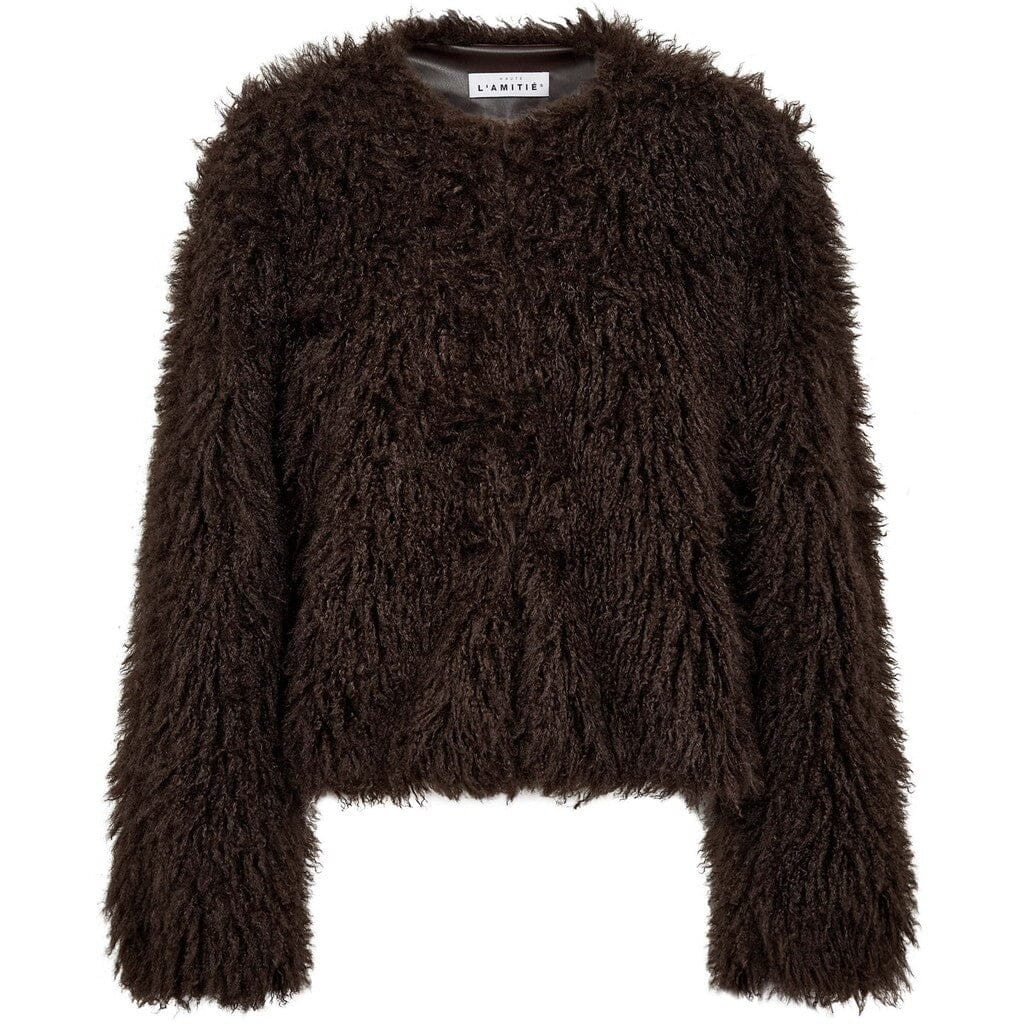 Haute L'Amitié - Lagotto Crop Fur Jacket HL10742 - Mocca Jakker 