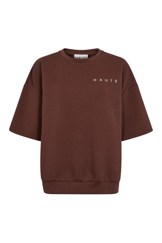 Haute L'Amitié - Maxi Split Ss Logo Sweat HL10461 - Mocca