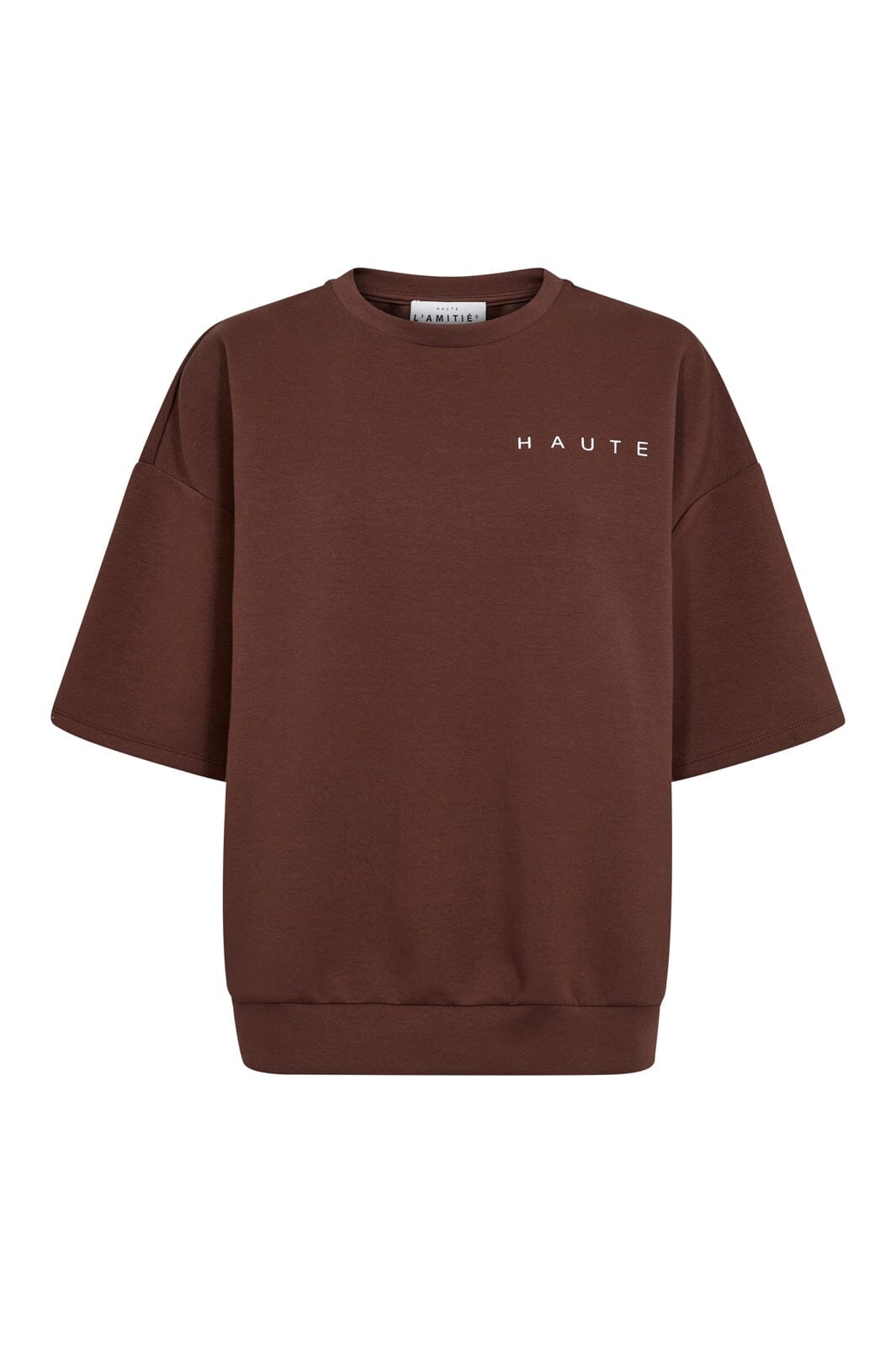 Haute L'Amitié - Maxi Split Ss Logo Sweat HL10461 - Mocca