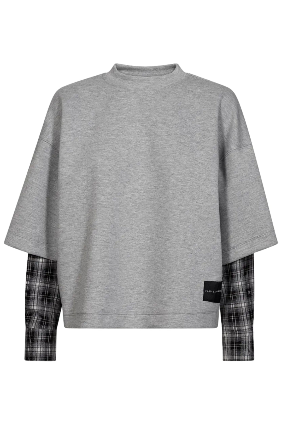 Haute L'Amitié - Maxi Sweat Ls Shirt Mix Hl11270 - Grey Melangé Skjorter 