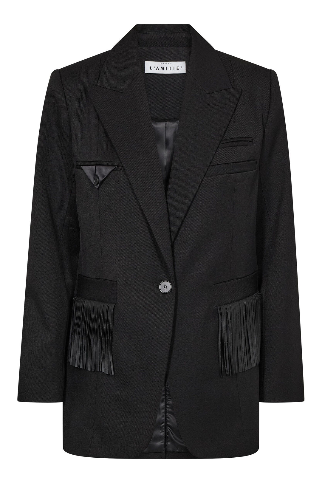 Haute L'Amitié - Premiere Fringe Blazer Hl10745 - Black Blazere 