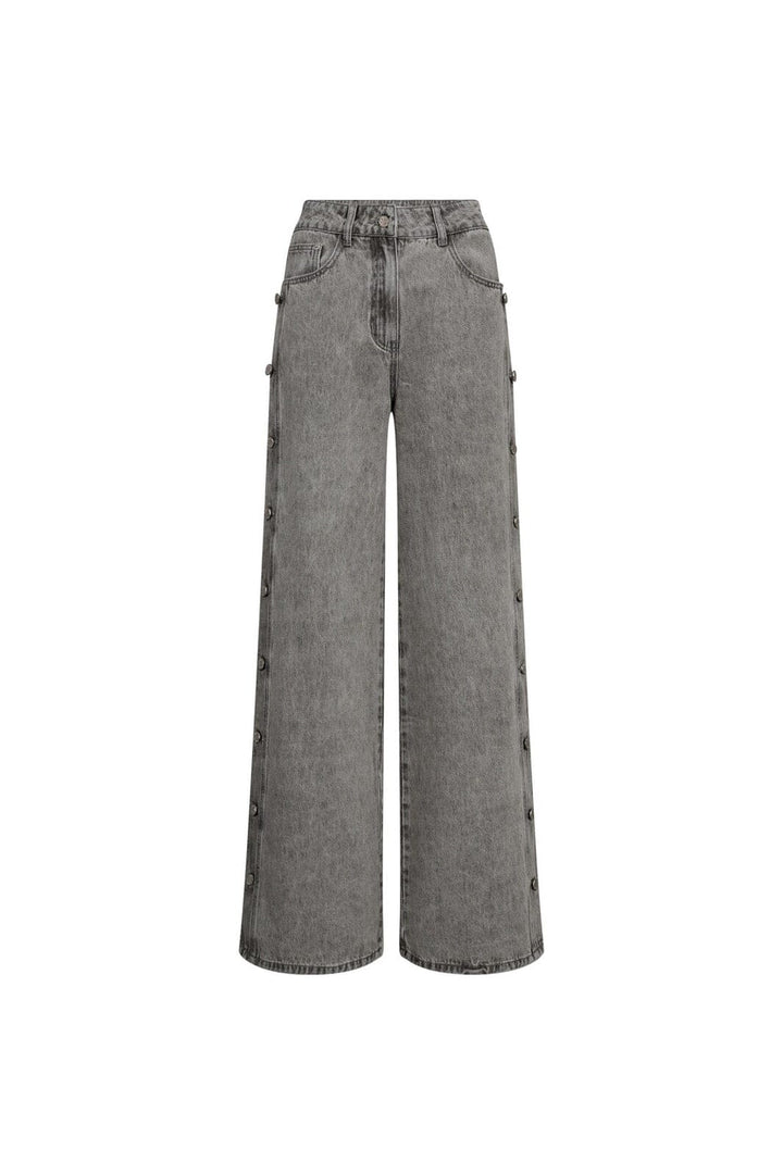 Haute L'Amitié - Side Panel Button Tall Jeans HL10329 - Light Grey