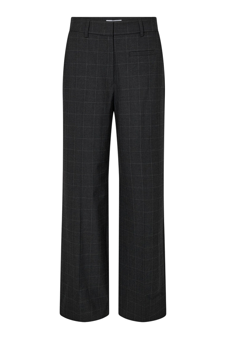 Haute L'Amitié - Smokey Check Plain Pant Hl10917 - Antracit Bukser 