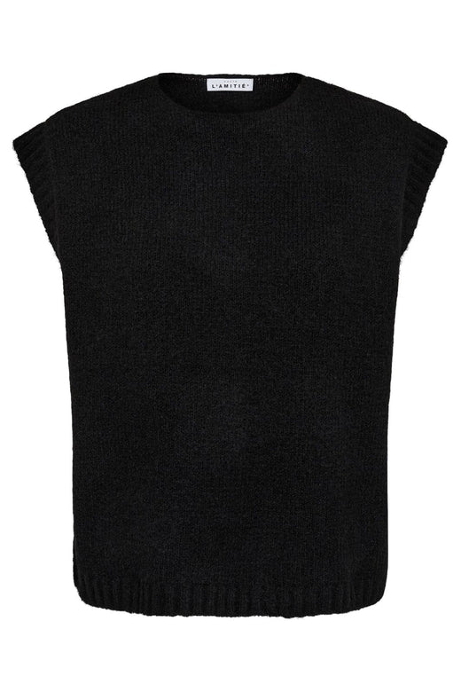 Haute L'Amitié - Toby Knit Vest HL10339 - Black Strikbluser 