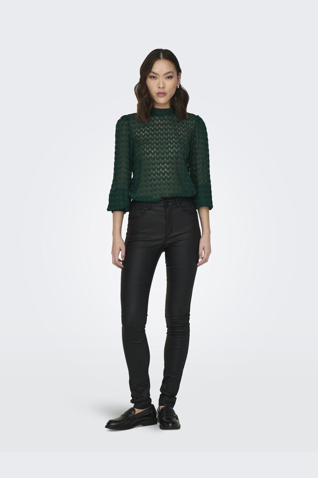 JDY - Jdyavery L/S Lace Top - 4381103 Scarab