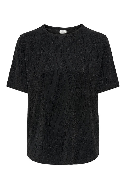 JDY - Jdykiwi S/S O Neck Top - 5173953 Black Silver Glitter