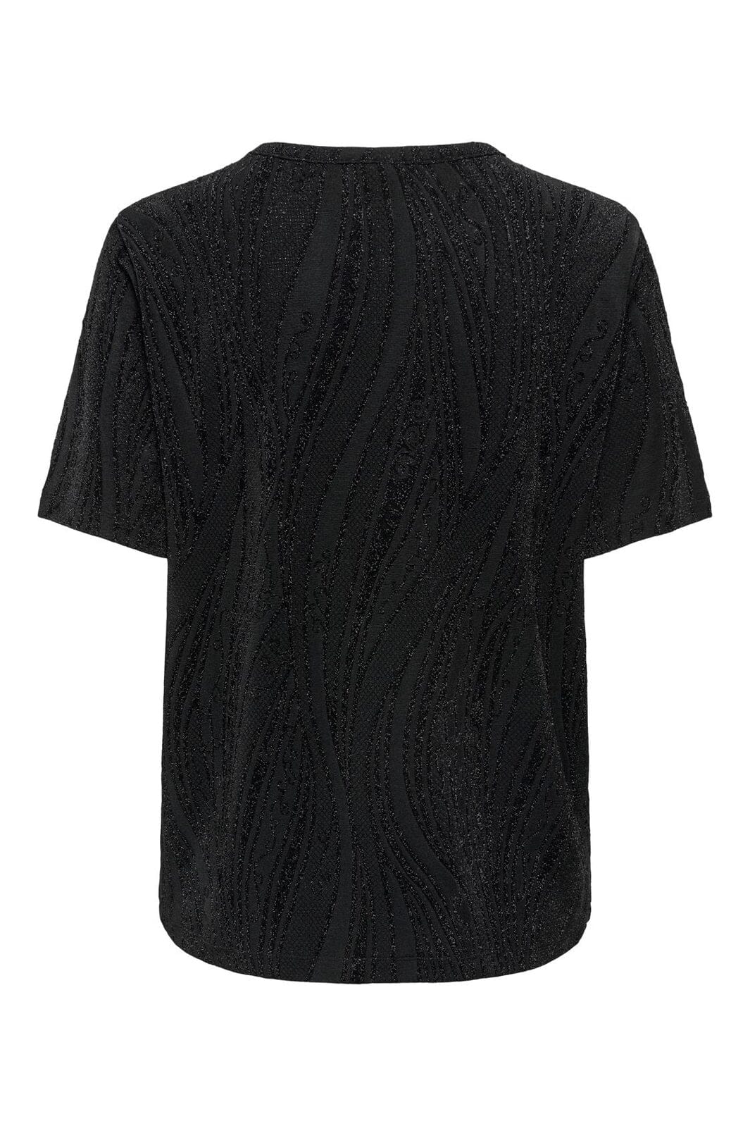 JDY - Jdykiwi S/S O Neck Top - 5173953 Black Silver Glitter