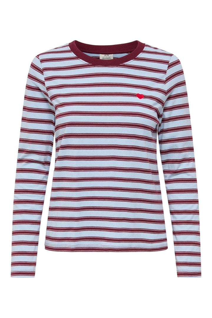 JDY - Jdypisa L/S Print Top - 5212489 Cashmere Blue Chelsea Stripe + Bs Heart