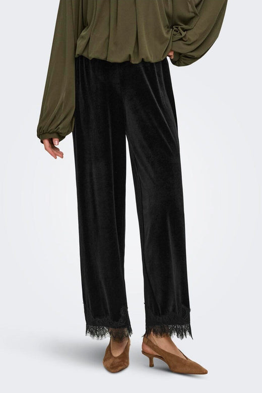 JDY - Jdyvalerie Velvet Lace Pant - 5121633 Black