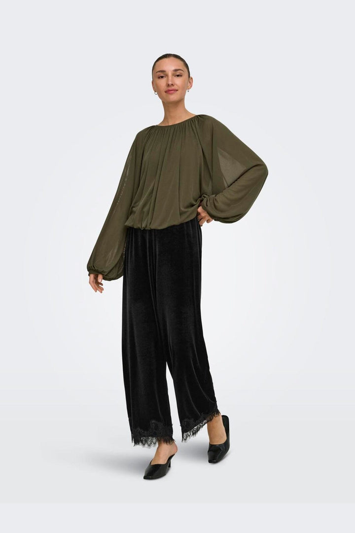 JDY - Jdyvalerie Velvet Lace Pant - 5121633 Black