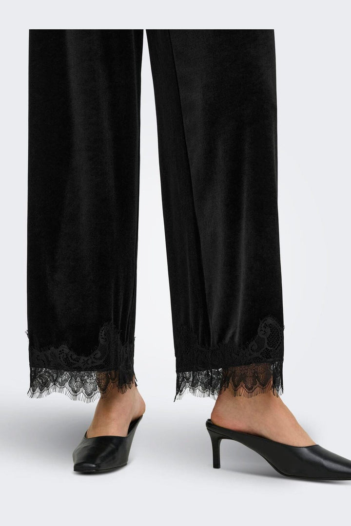 JDY - Jdyvalerie Velvet Lace Pant - 5121633 Black
