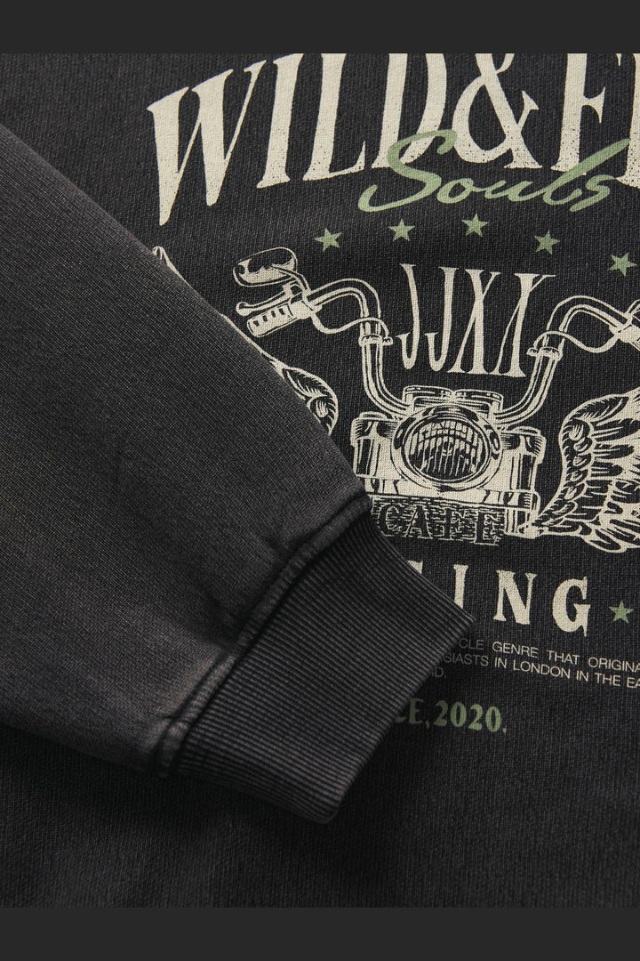Jjxx - Jxbritta Rlx Ls Crew Swt - 4808882 Black Wild And Free