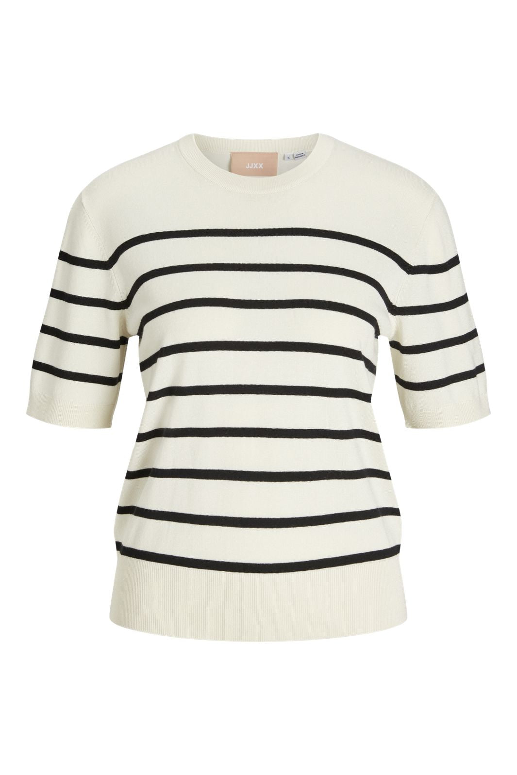 Jjxx - Jxlayla Comfy Ss Knit - 4550749 Vanilla Ice /Black