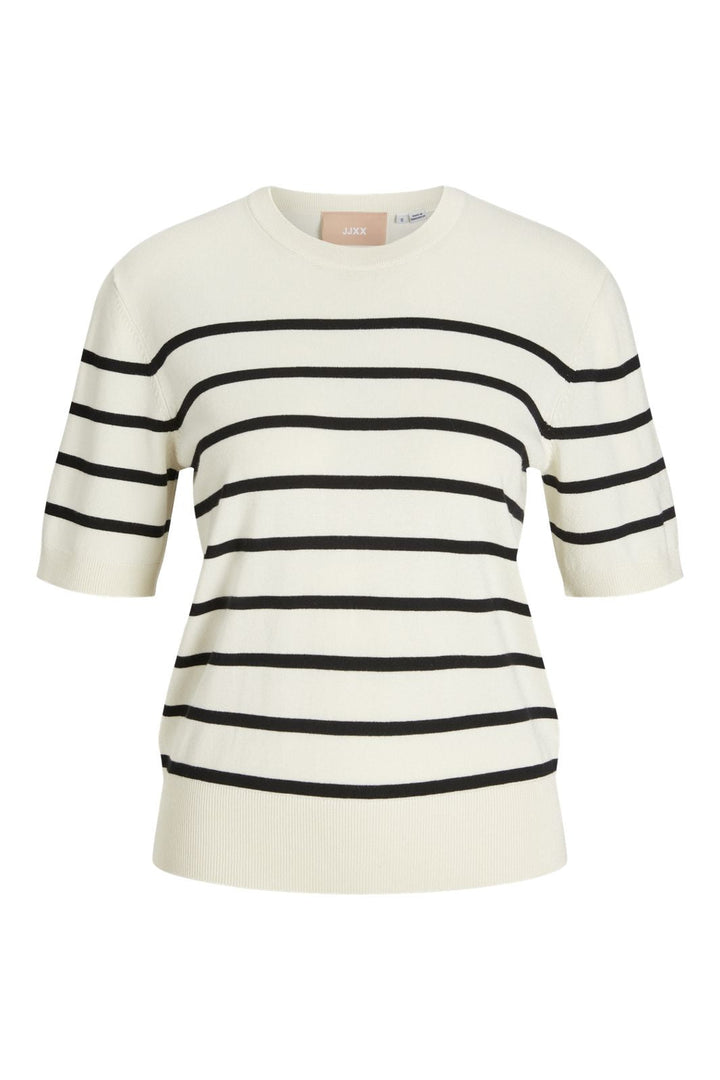 Jjxx - Jxlayla Comfy Ss Knit - 4550749 Vanilla Ice /Black