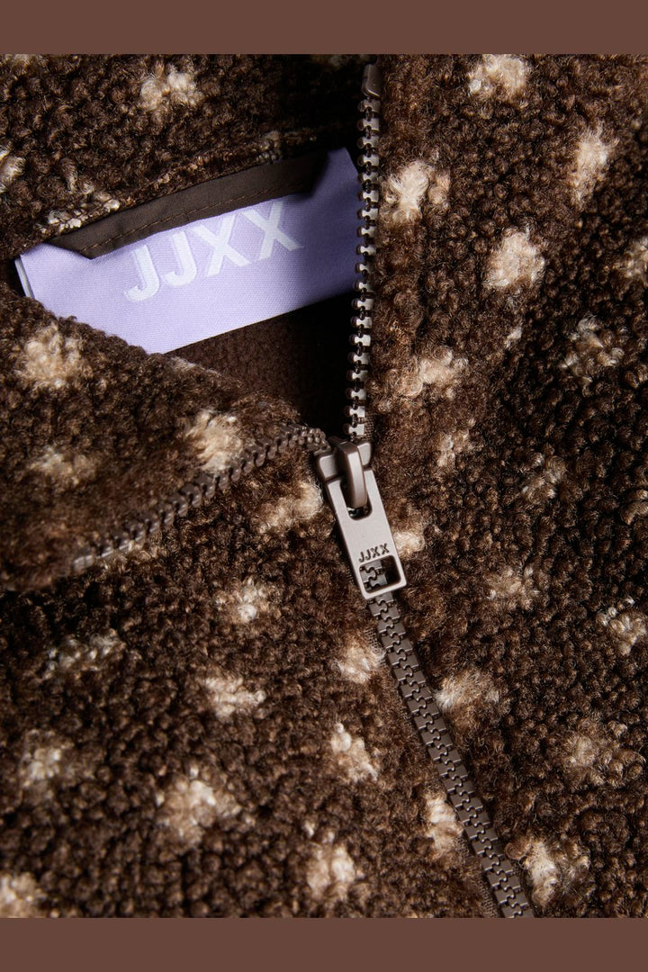 Jjxx - Jxvera Half Zip Teddy Jacket - 5034468 Bracken Petit Dot Off White