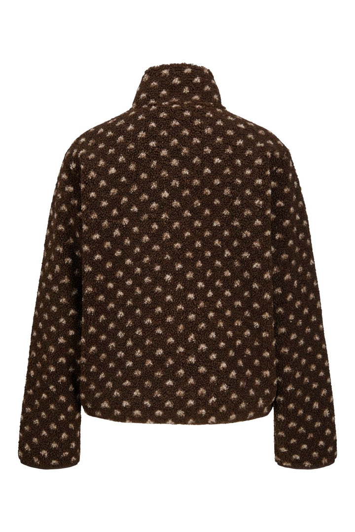 Jjxx - Jxvera Half Zip Teddy Jacket - 5034468 Bracken Petit Dot Off White