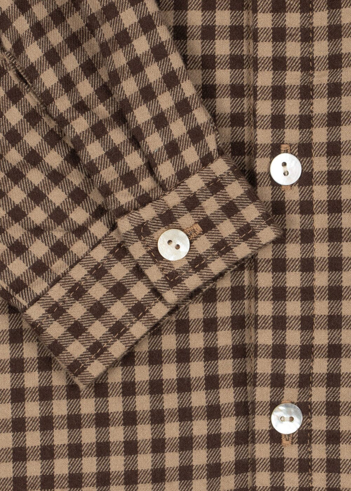Konges Sløjd - Foret Ls Shirt Gots Ks106474 - Chocolate Check Skjorter 