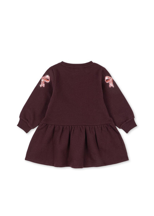 Konges Sløjd - Lou Bow Sweat Dress Gots Ks106520 - Decadent Chocolate