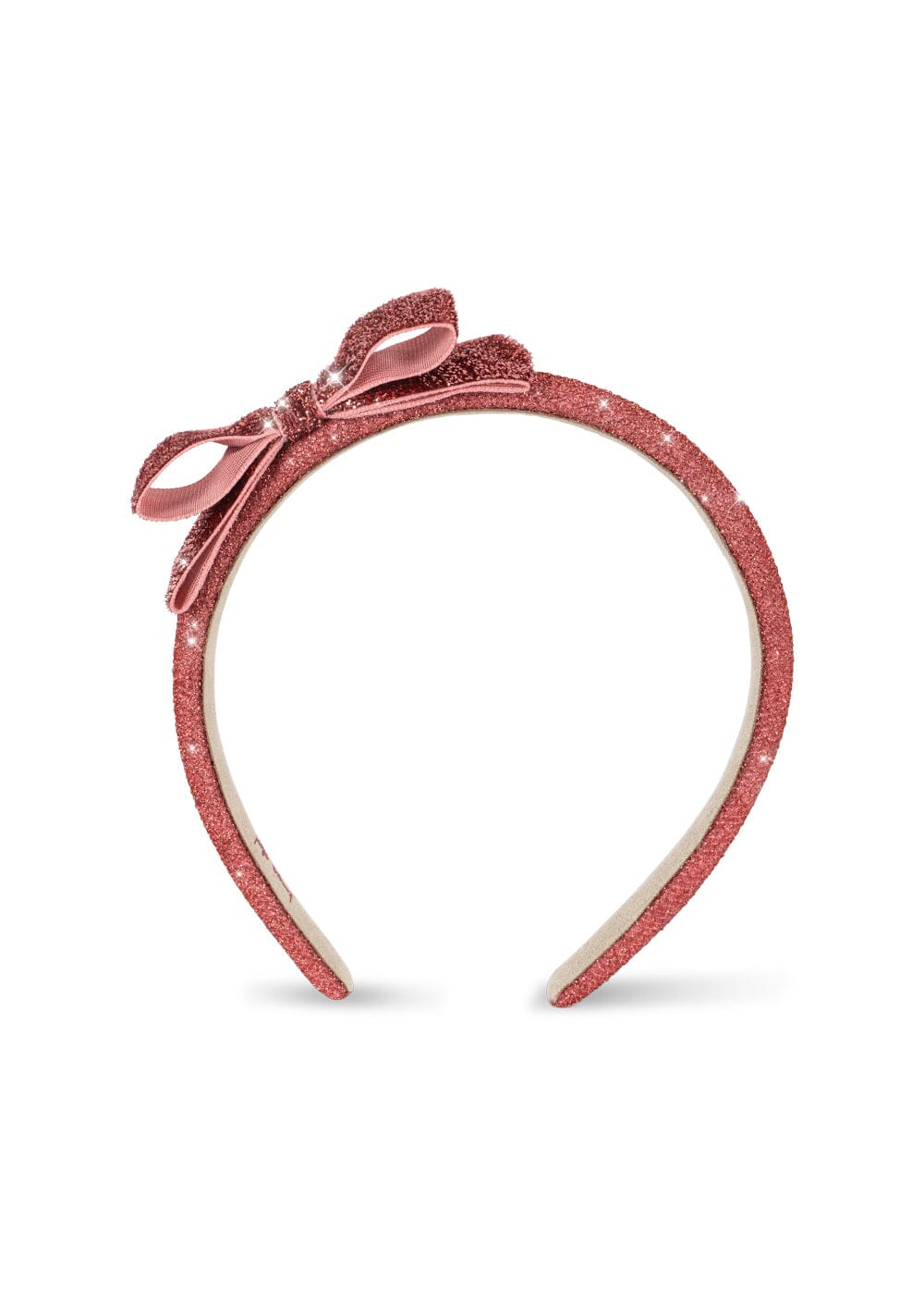 Konges Sløjd - Velvet Bow Hairbrace Ks106640 - Rose Glitter
