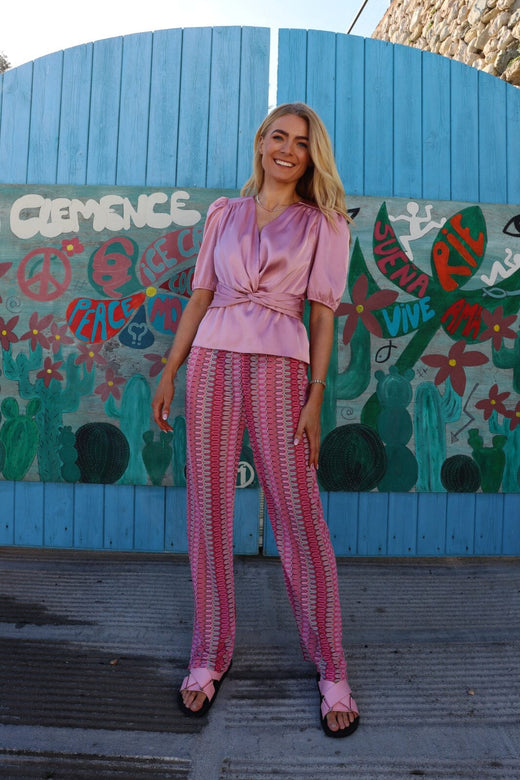 Liberte - Croc Pants 22382 - Pink Stripe
