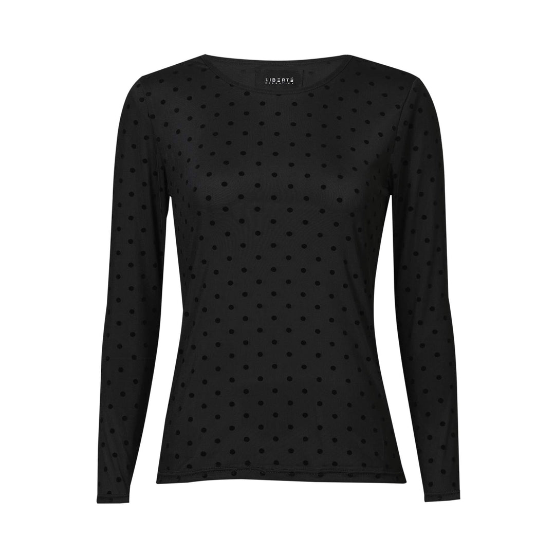 Liberte - Mesh Ls Tshirt, Dot 22069 - Black Medium Dot T-shirts 