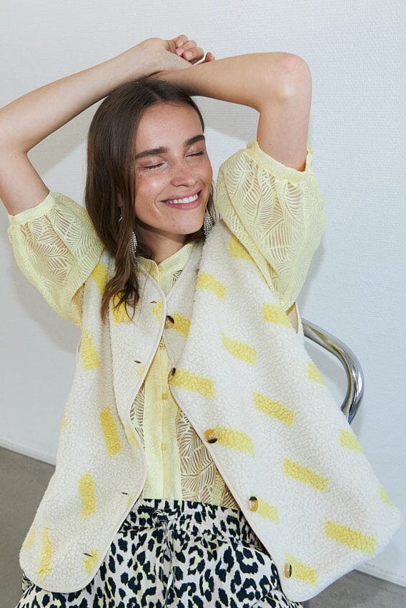 Lollys Laundry - Jacell Vest Sl26141-1001 - 93 Light Yellow Veste 
