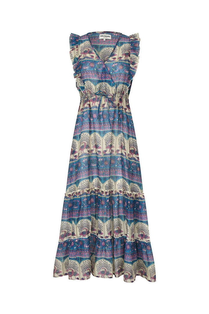 Lollys Laundry - Samoll Midi Dress Sl26177-3046 - 20 20 Blue