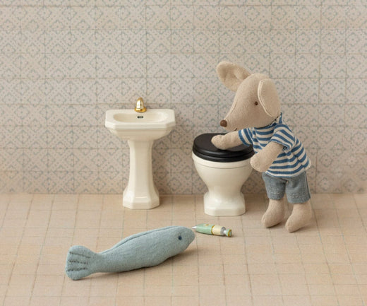Maileg - Badeværelsesvask, Mus - Råhvid - Mouse Furniture Legetøj 