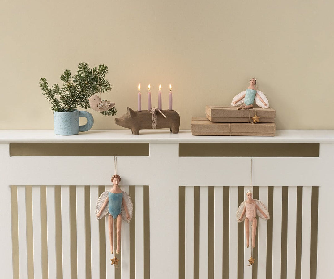 Maileg - Stof Ornament, Fugl - Grene - Blå - 14-5551-02 Julepynt 