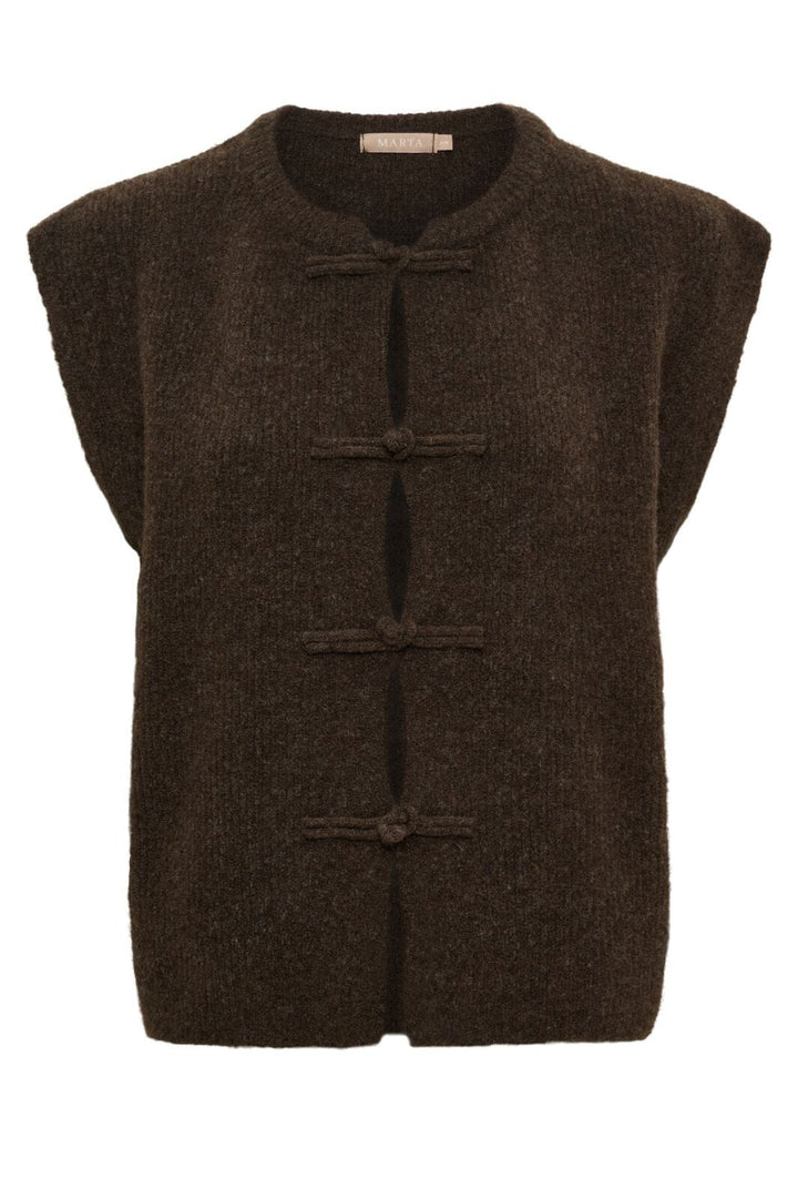 Marta Du Chateau - Mdccelestia Knit Vest 9980 - Brown Veste 