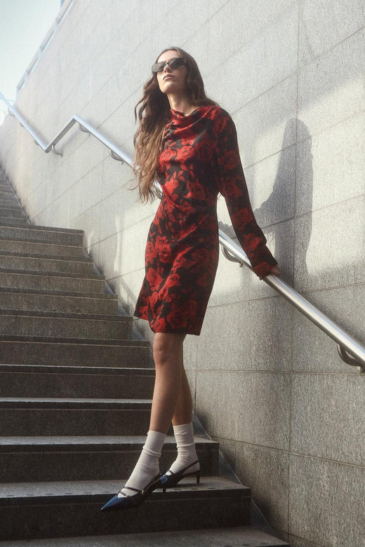 Modström - Ruthiemd Print Dress 58800 - 11967 - Racing Rose Kjoler 