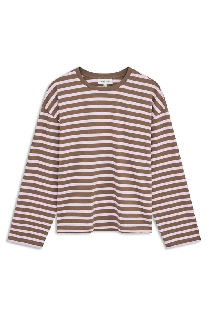 ModströM - Taimmd Stripe Ls T-Shirt 59970 - 11211 - Brown Blossom Stripe T-shirts 
