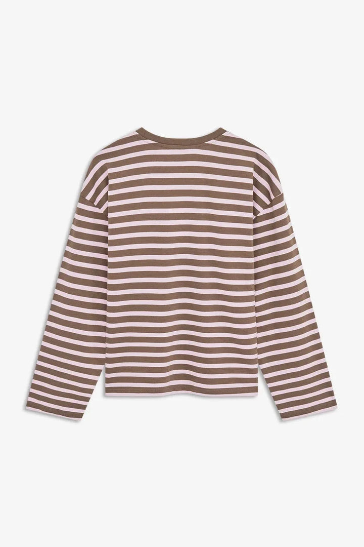 ModströM - Taimmd Stripe Ls T-Shirt 59970 - 11211 - Brown Blossom Stripe T-shirts 