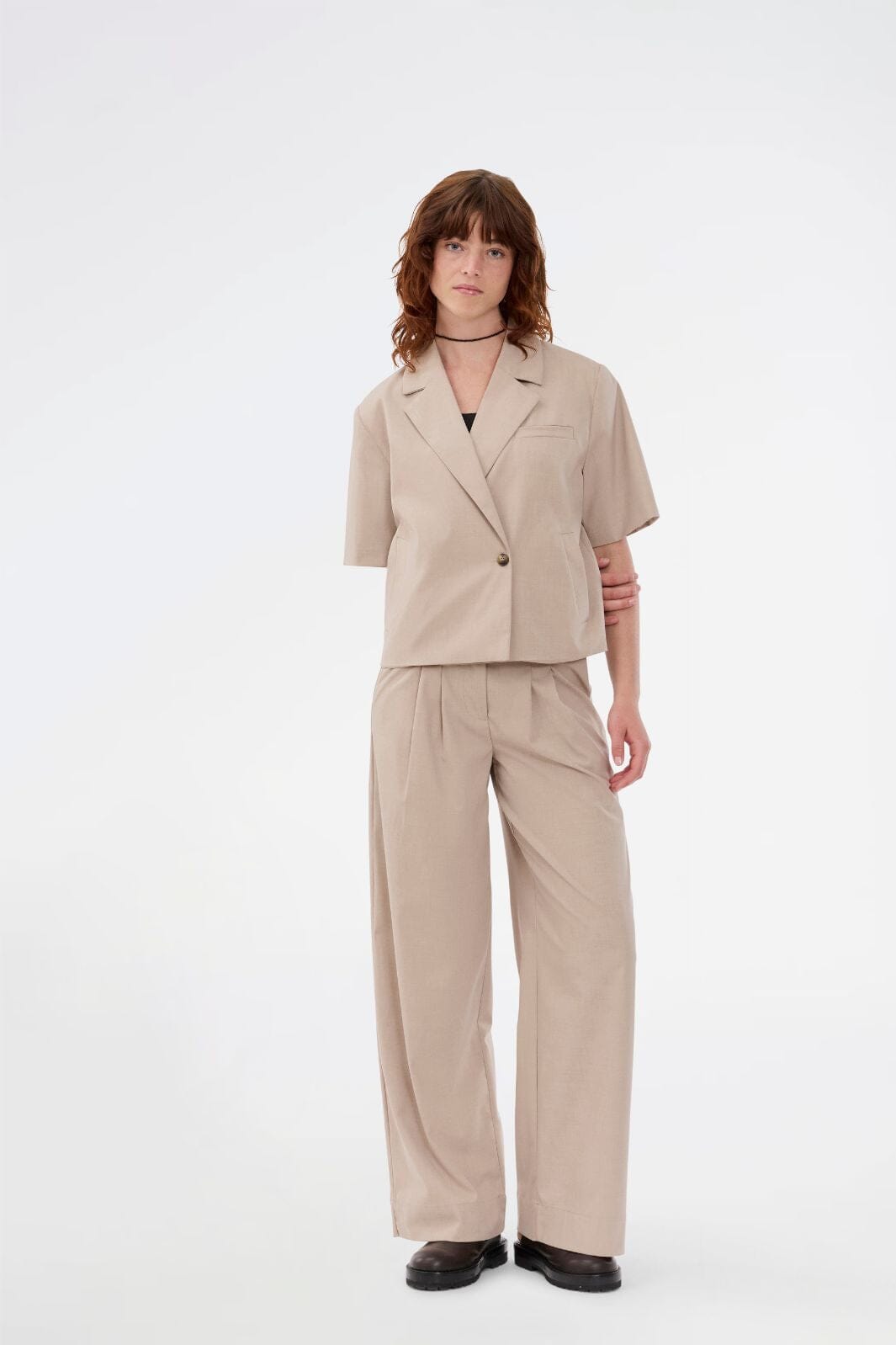 Modström - Tuesdaymd Ss Blazer 59118 - 105 - Beige Melange Blazere 