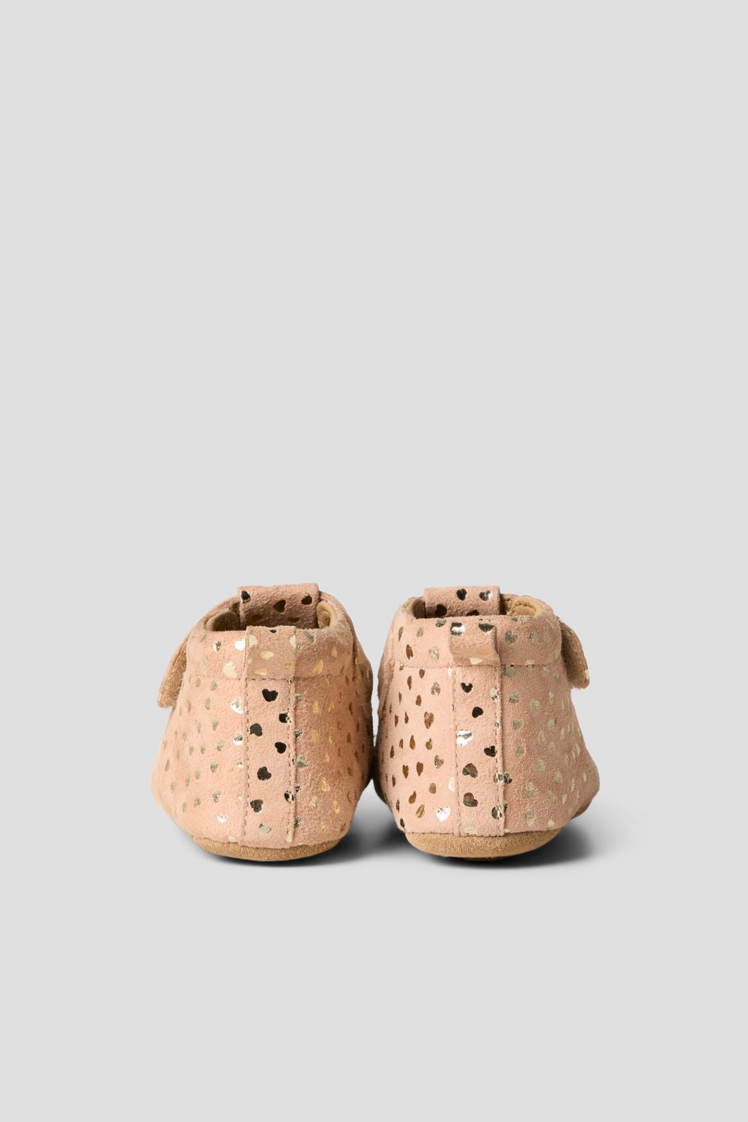 Name It - Nbfrea Baby Shoe In Suede T-Strap Velcro - 5173968 Rose Smoke Metallic Heart Print