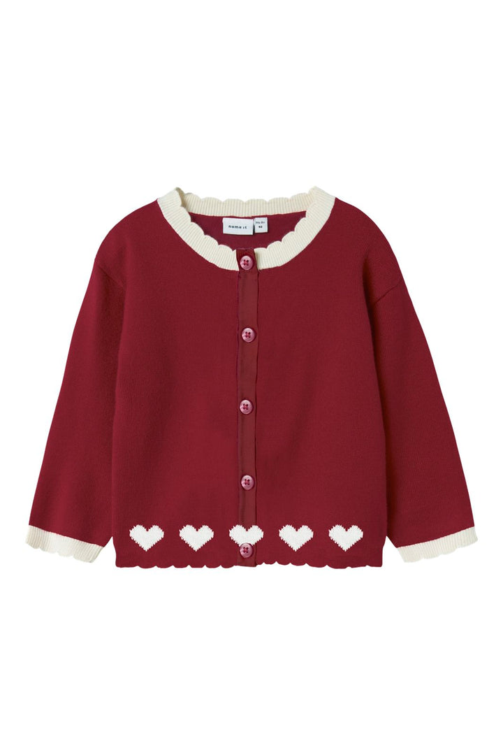 Name It - Nmfralbos Ls Knit Card - 5158244 Red Dahlia